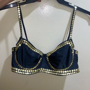 Gold Studded Underwired Bikini Top